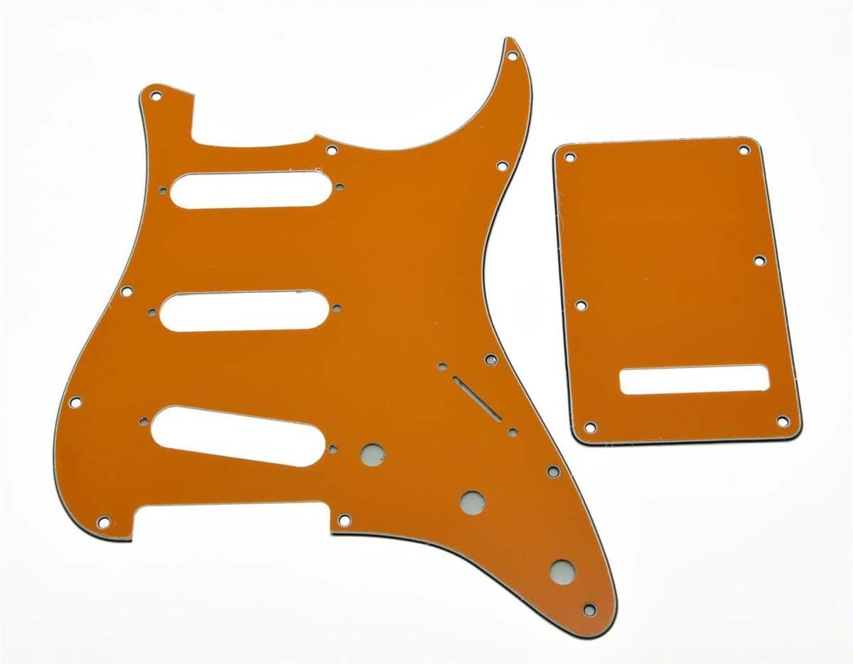 11 Hole Strat SSS Pickguard ST Achterplaat Trem Cover past USA/Mexicaanse Fender Strat Oranje 3 Ply
