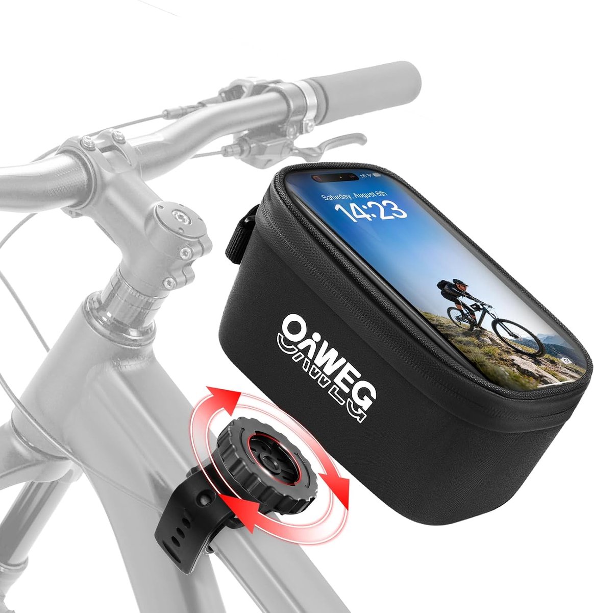 Fiets frame tas 1.9L - Waterproof - Handlebar bag met snellose systeem - Perfect voor smartphone gebruik - SnelShoppen