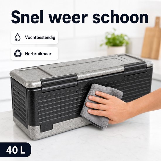 Opvouwbare thermobox 40 liter - Koel- en warmhoudbox - 60 x 41 x 26 cm van Vintag — afbeelding 3