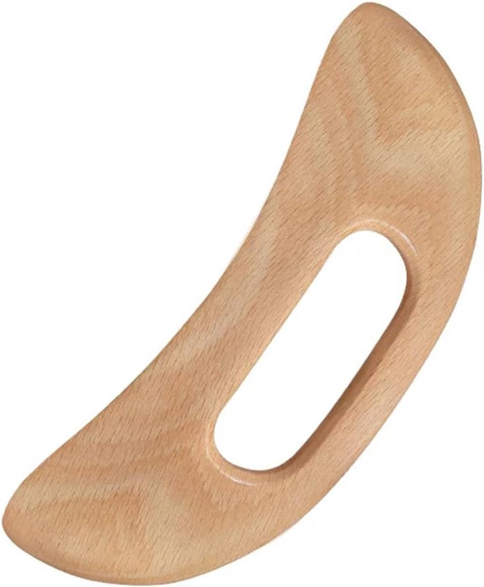 1 stuk Gua Sha massageapparaat van natuurlijk hout - lymfedrainage gereedschap voor gezicht, nek en lichaam, handmassage van biologisch hout, 19 cm