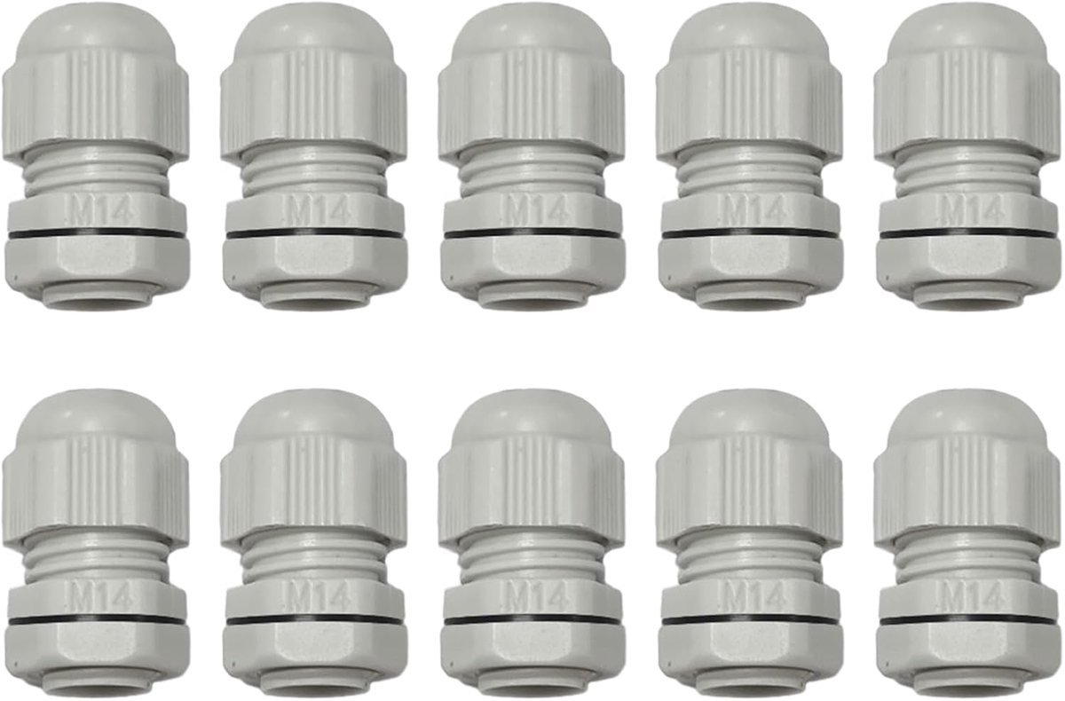 x 1,5 witte kabelschroefverbinding met afdichting (schroefdraad 4-8 mm), 10 stuks PA-materiaal connectoren nylon kunststof stopbus met sluitring, connector kabelklemset voor elektrische