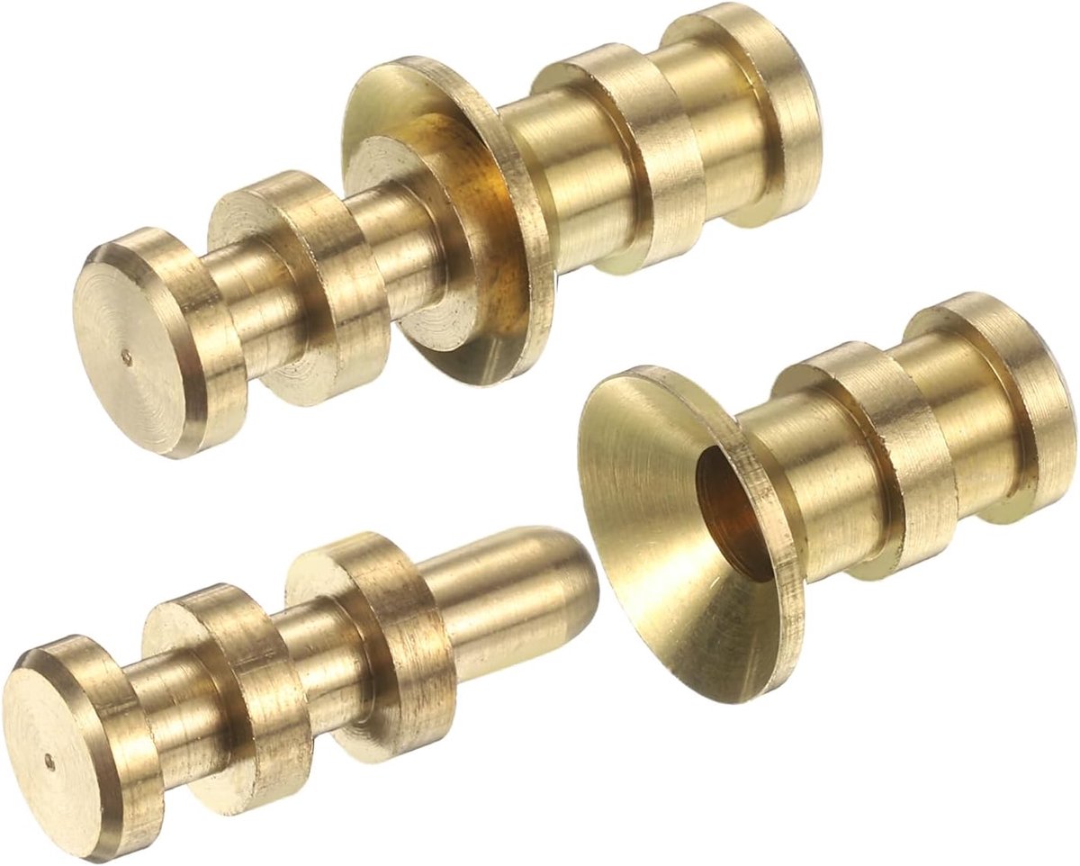 Messing tafelblad plug pin 8 x 12 x 30 mm, 10 stuks tafelbouten mouw connectoren top blad uitlijning pinnen uitbreiding hardware voor meubels bureau, goudkleurig