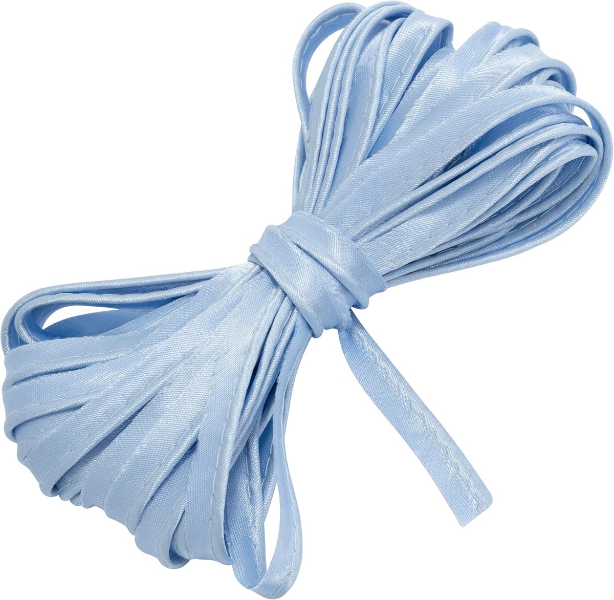 - Paspel band 10 meter x 10 mm - van polyester materiaal - kleur lichtblauw - naaien personalisatie kleding creatieve creaties randafwerking textiel voor zoom biais