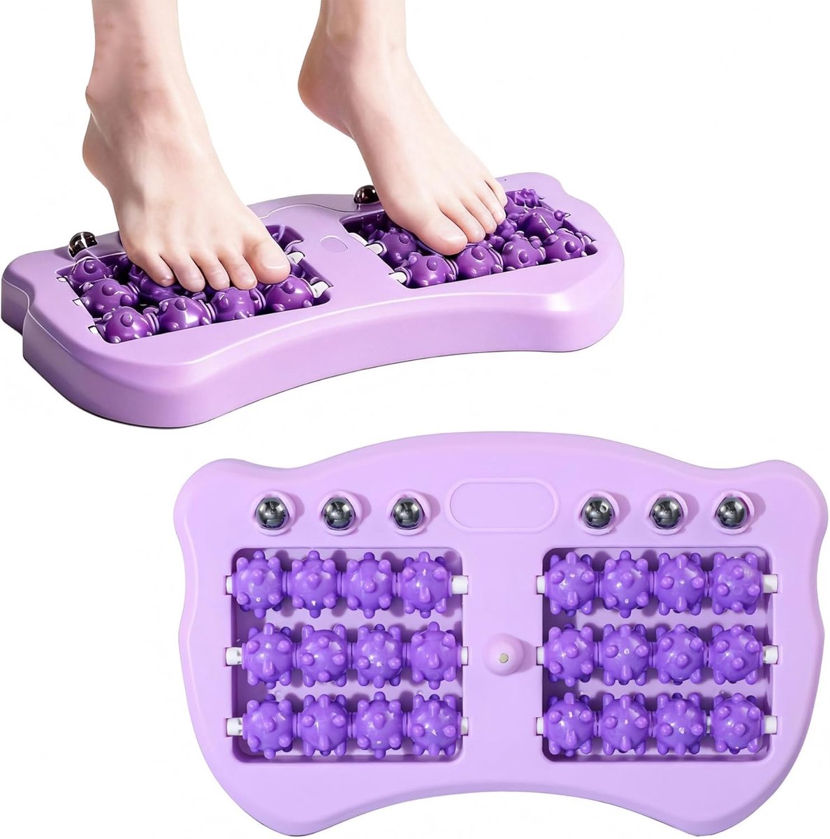 Voetmassageroller Paars Voetmassageapparaat Draagbare Voetmassageroller Dubbele Voetroller, Massageroller Massage Roller Voor Voetmassage Voetmassageapparaat Massageapparaat voor Voeten hielspoor