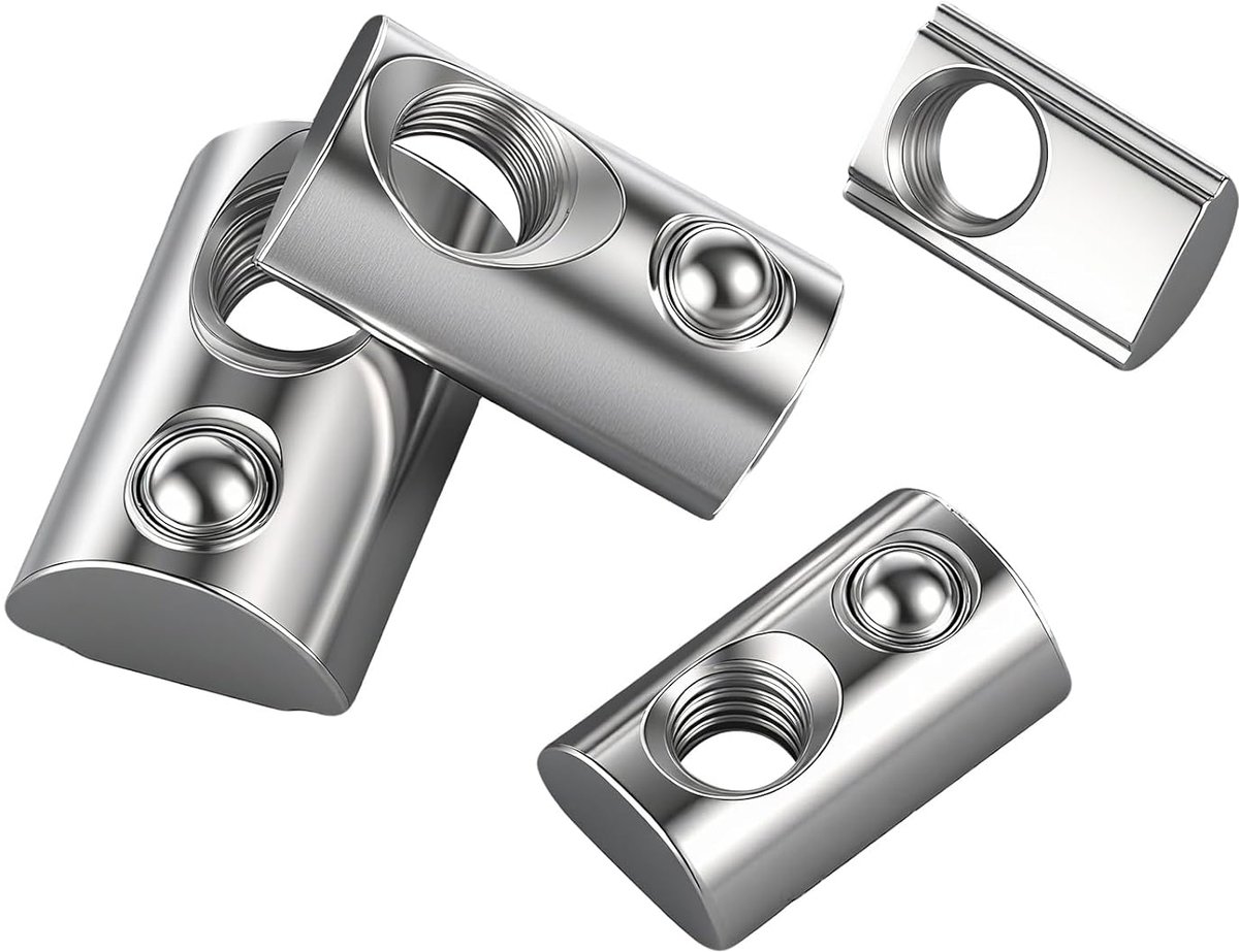 40 Stuks M8 T-Moeren met Veer Schuifmoeren Serie 30 Sleuf 8 | Kohlenstoffstahl，Veerkogel,Schroefdraad Moer,voor Aluminium Profiel,Machinebouw Montage en Doe-het-Zelf,Corrosiebestendig