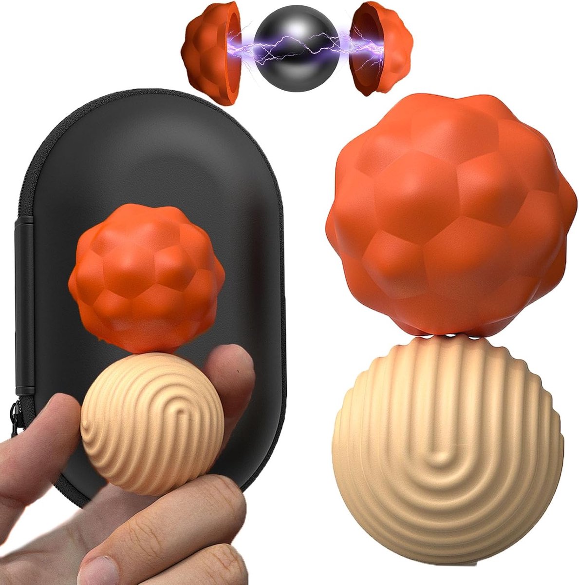 40,9 mm extra groot magnetisch fidget-speelgoed, 2 stuks magnetische ballen, stressbal, siliconen sensorisch speelgoed, magnetische aantrekkingskracht, stressballen met siliconen hoes