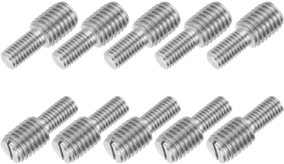 Dubbele schroefdraadbouten M8 x 15 tot M12 x 15, 10 stuks, sleufkop van roestvrij staal 304, schroefdraadverkleiner voor bevestiging van meubels, lengte 30 mm