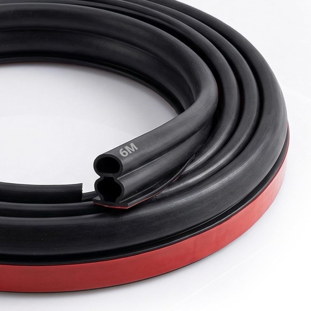 Zelfklevende Zwarte Afplaktape 10mm x 10mm 6m voor Deuren en Ramen - Rubberafdichting, Geluiddemping en Waterdicht, Stofdicht en Anti-Collisie - 6 Meter