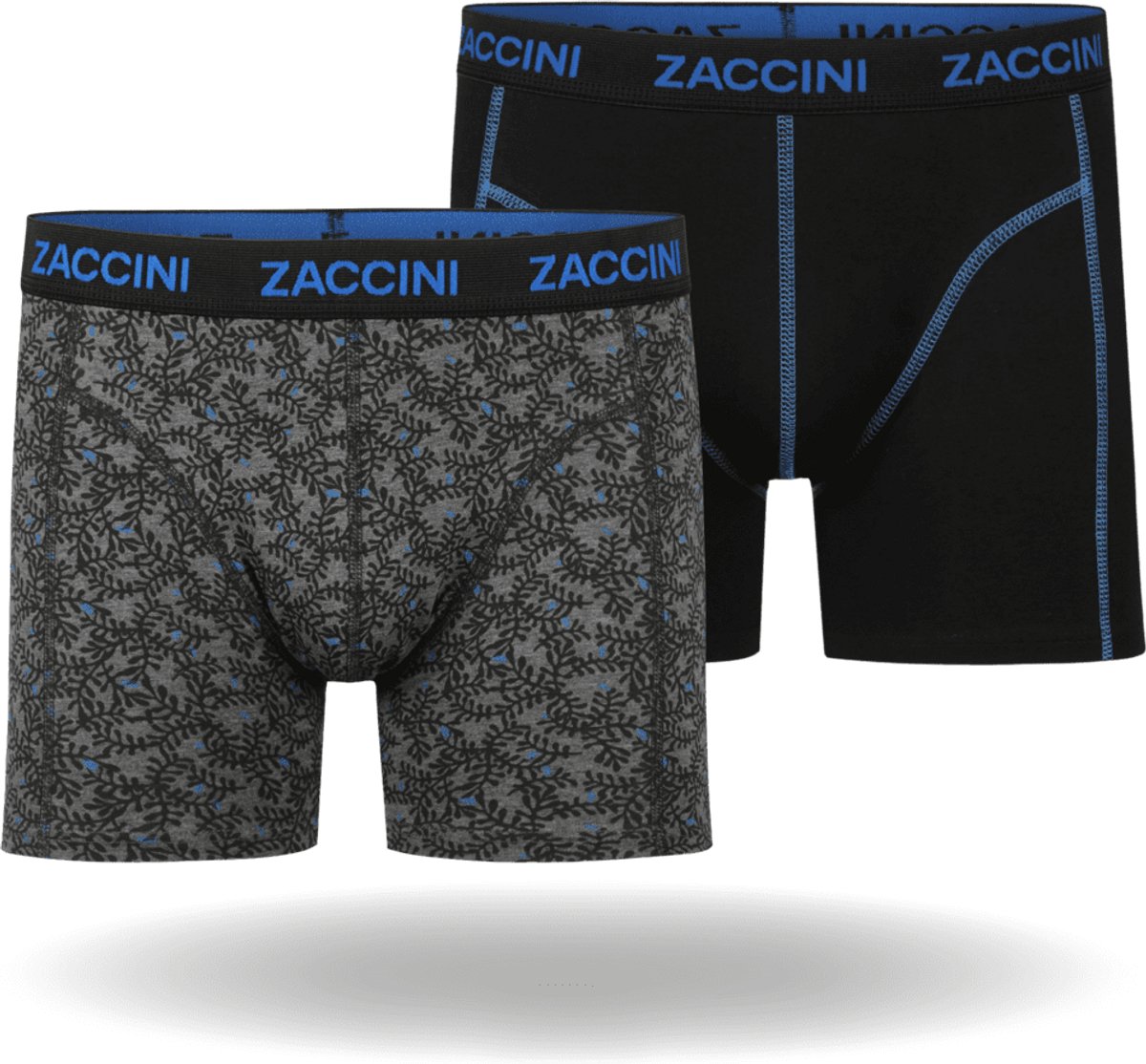 Zaccini Cotton Stretch Boxershorts - Grijs - 2 stuks - Heren onderbroeken - Boxer - 95% Katoen - Maat XXXL