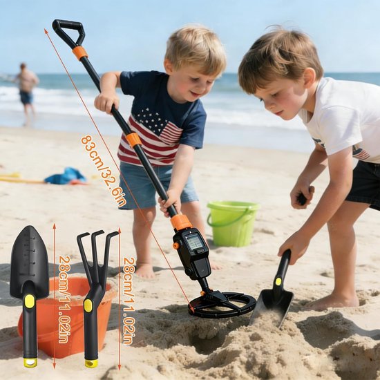 Metaaldetector voor Kinderen met Kleurenscherm, Verstelbare Steel en Waterdichte Zoekspoel voor Beginners en Avonturiers — afbeelding 3