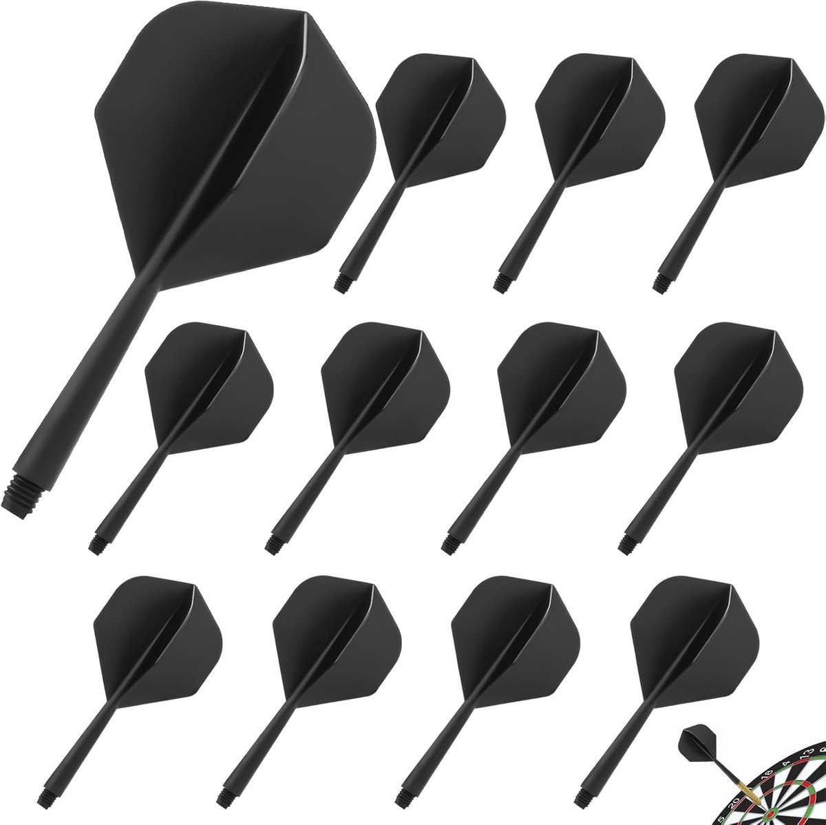 12 Stuks Darts Flights met Schachten, Stabiliteit en Integratie voor Precisie en Prestaties