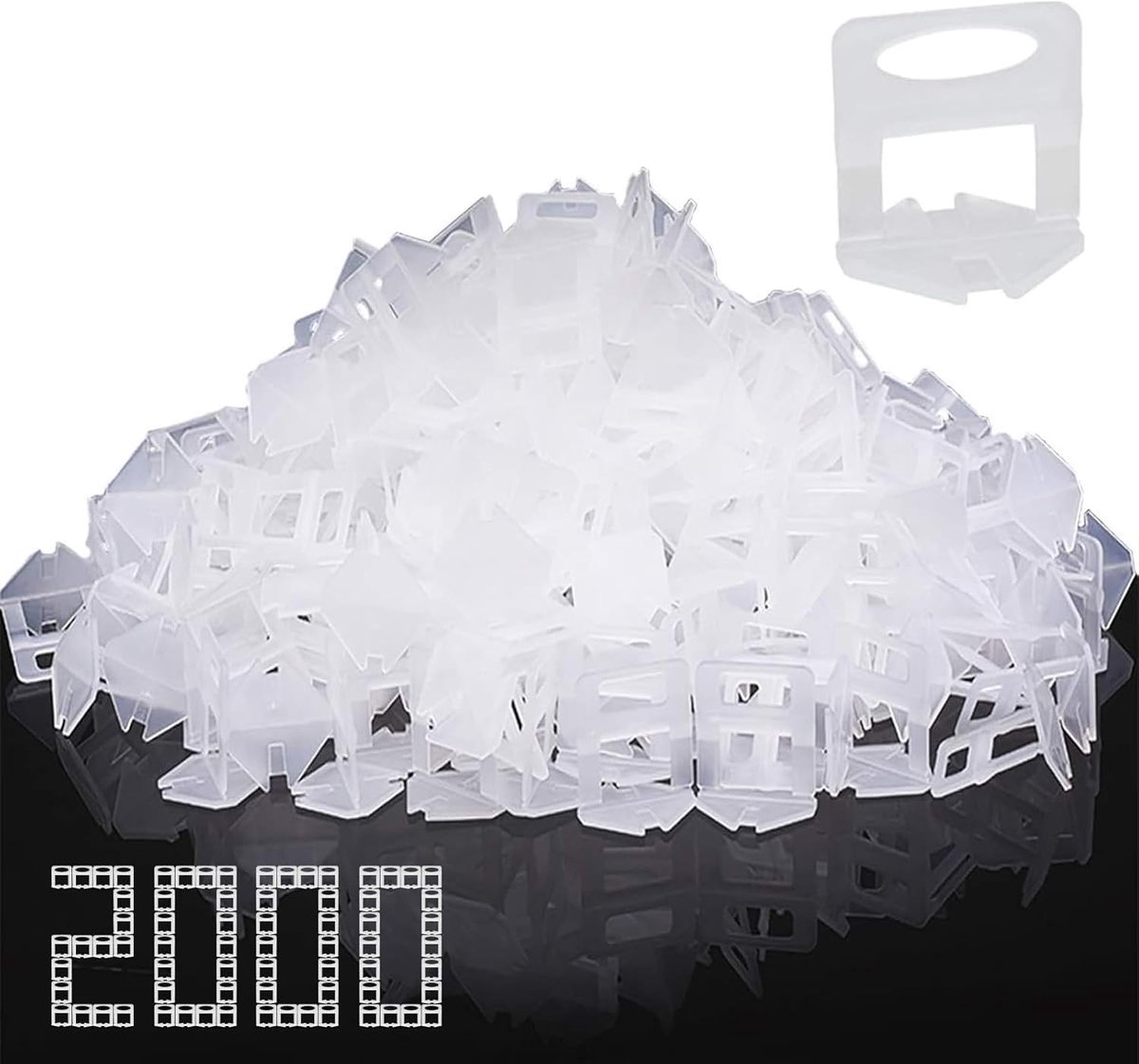 2000 Standaard Tegeltabs met 1.5 mm Voegenbreedte, Nivelleersysteem voor Tegels, Laying Aid voor Tegelinstallatie en Vloerafwerking