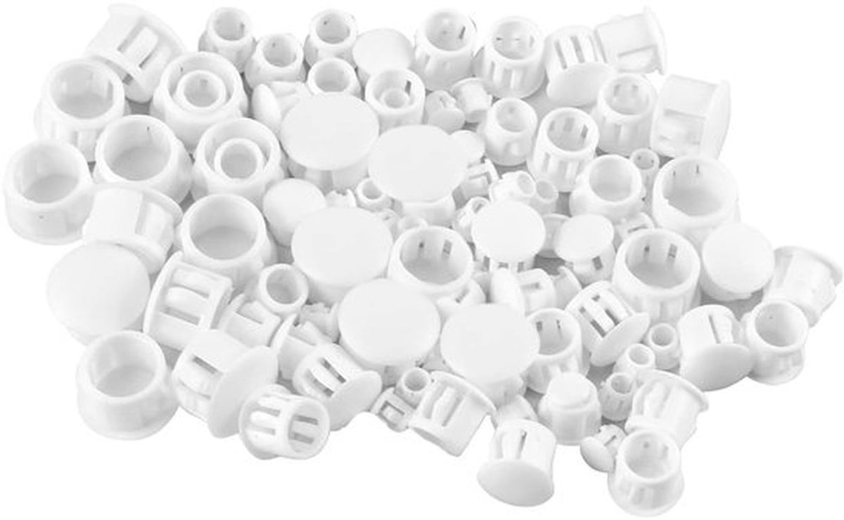 Gatstoppers 120 Stuks - 6 Maten 3/16"/1/4"/5/16"/3/8"/1/2"/1" - Kunststof Afdekdoppen - Voor Keuken/Kast/Meubels - Ideaal voor Vervangingen