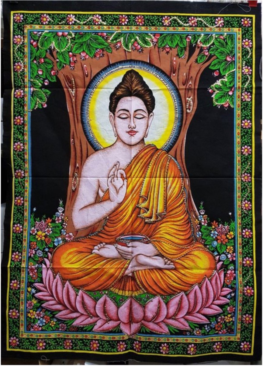 Doek met Boeddha - wandkleed 80x110cm