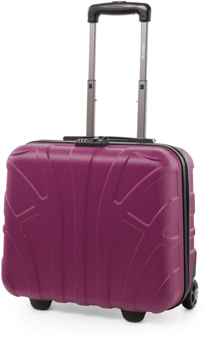 SnelShoppen - Pilotenkoffer Handbagage Harde Koffer 2 Rollen Business Trolley TSA ABS Mat Zilver Ideaal voor Zakenreizen en Vakanties