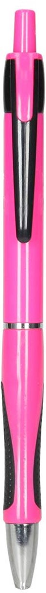 SnelShoppen - PM Bingo Retractable Balpennen 0,7 mm Roze/Zwart Pak van 50 - Blauwe Inkt - Perfect voor School, Kantoor, Creatieve Projecten en Feesten