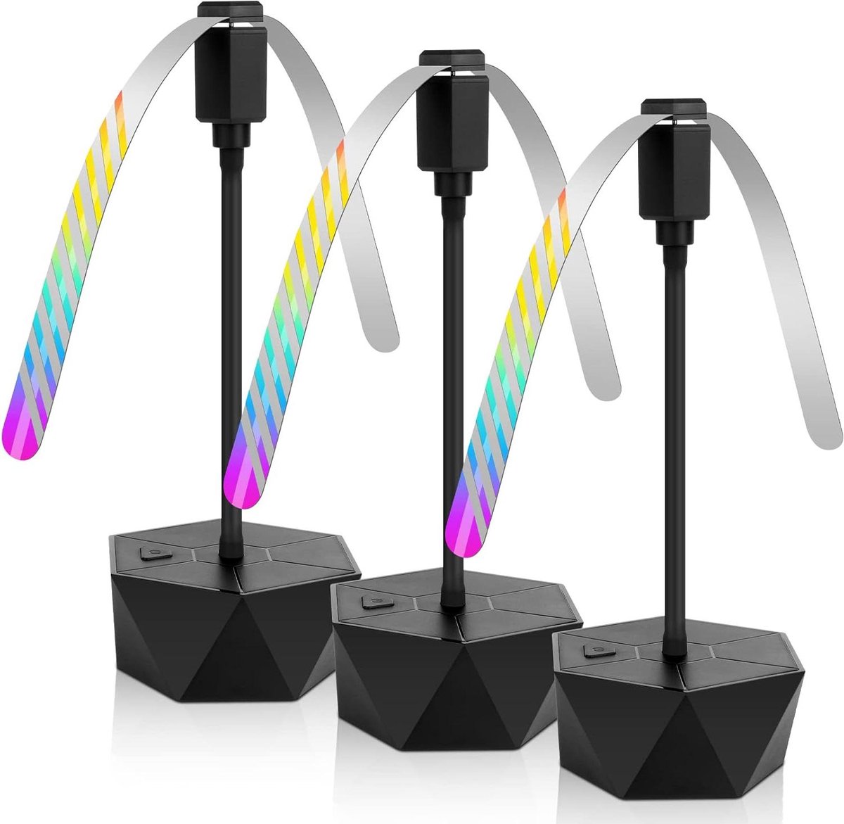 Vliegenventilator Set - Afweer Ventilator - Buiten Eten - Holografische Bladen - 3 Stuks - Zwart