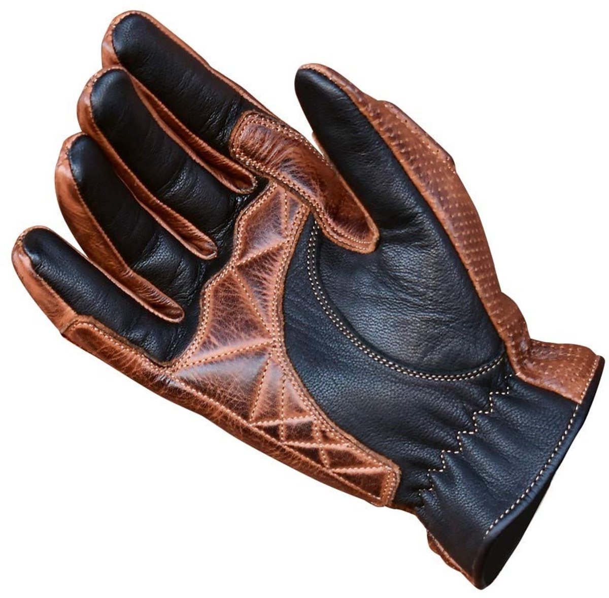 SnelShoppen - KSK Hawk Zomerhandschoenen voor Motorfiets en Scooter - Bruin - Ademend Leer - Perfecte Bescherming voor Rijders