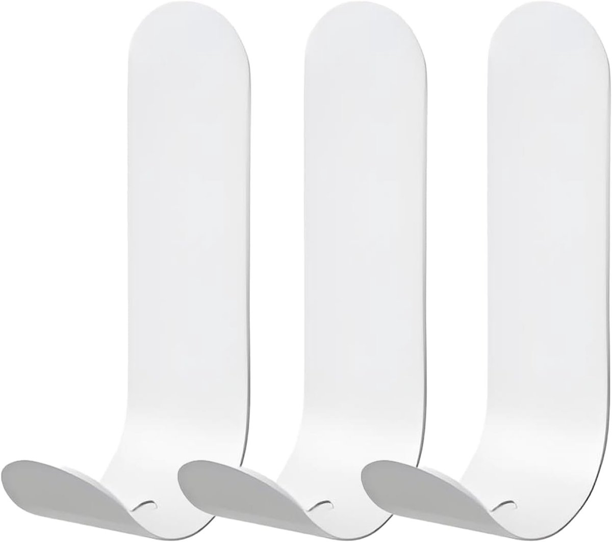 Set van 3 Sterke Zelfklevende Haakjes voor Wand, Badkamer en Keuken - Geen Boren Nodig, Inclusief Plakpads (6cm x 2,5cm)