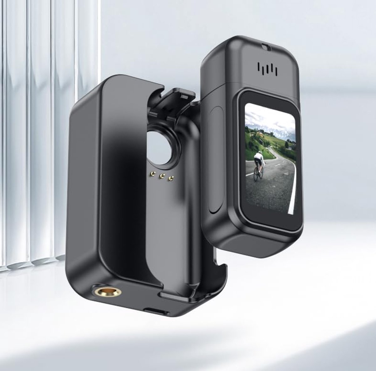 SnelShoppen - AIKER 4K Sportcamera Mini-camera voor Motorfiets - HD Kwaliteit, 6-assige EIS-stabilisatie, Oplader 1600 mAh, 7 Uur Looptijd, Waterdicht