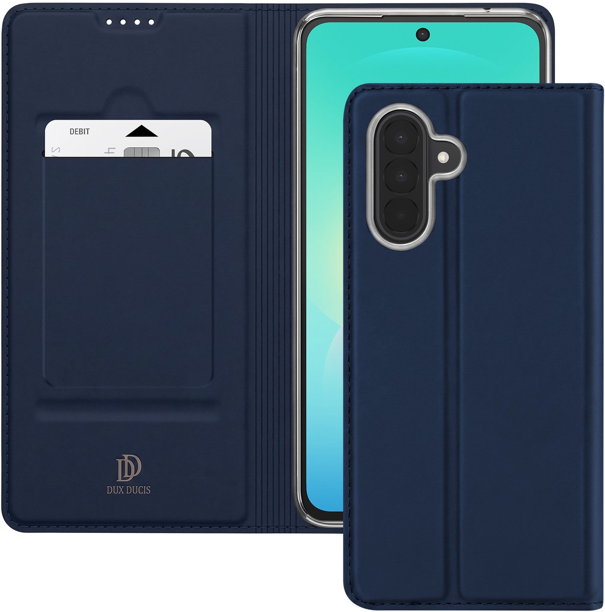 Dux Ducis, Hoesje geschikt voor Galaxy A27 Série Skin Pro met Kaarthouder en Video standaard, Nachtblauw