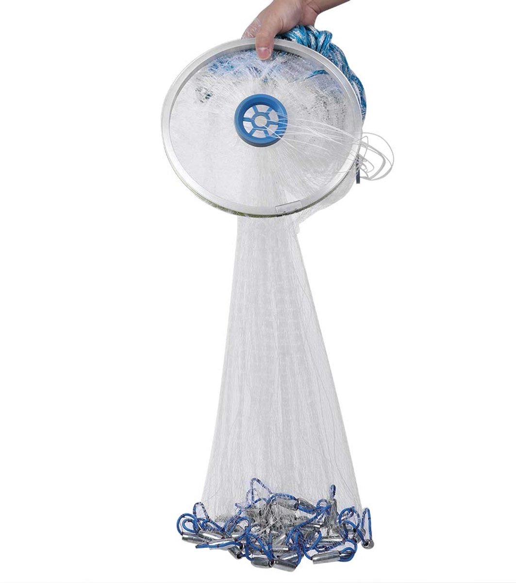 SnelShoppen - Vissen Cast Net - Draagbare Duurzame Hand Gooi Vis Mesh Net Vangen Vissen Netwerk Val Accessoire 3m voor Recreatief Vissen en Sportvisse