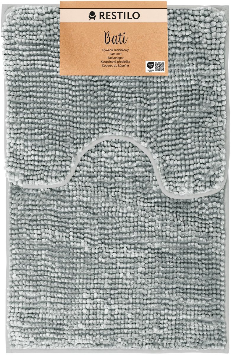 SnelShoppen - 2-delige Badmatten Set 50 x 80 cm + 40 x 50 cm Extra Zacht Waterabsorberend Antislip Badkamertapijt Grijs voor Badkamer en Toilet