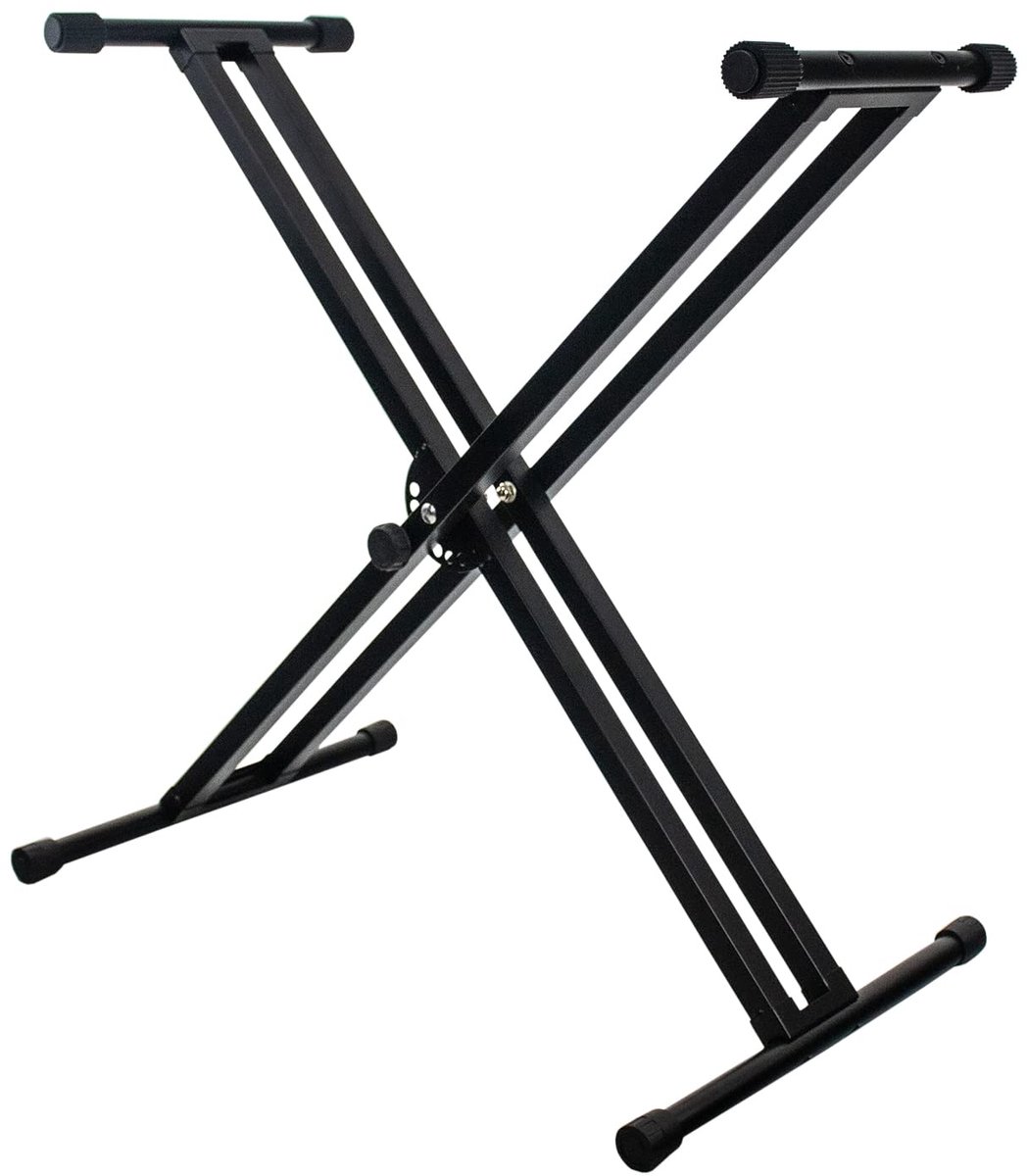 SnelShoppen - ChromaCast CC-KSTAND X-Style Pro Series Keyboard-standaard met Dubbele Steunen, Inklapbaar, Verstelbaar, Ondersteunt tot 150 lbs, Ideaal