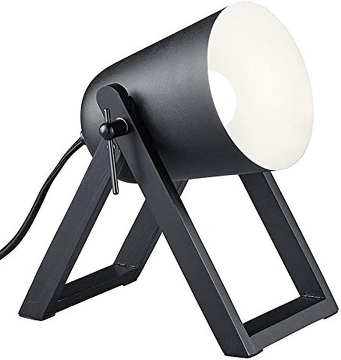 SnelShoppen - Reality lampen tafellamp grijs, hout/metaal, E27 fitting, 25 W, 12,5 x 19,5 x 21 cm - Moderne sfeerverlichting voor woonkamer, slaapkame