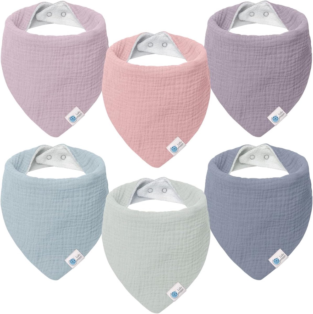 SnelShoppen - Driehoekige Sjaal Slabbetjes voor Baby Jongens en Meisjes - 6 Stuks Mousseline Halsdoeken Droom Eenhoorn - Ideaal voor Voeden, Speeltijd