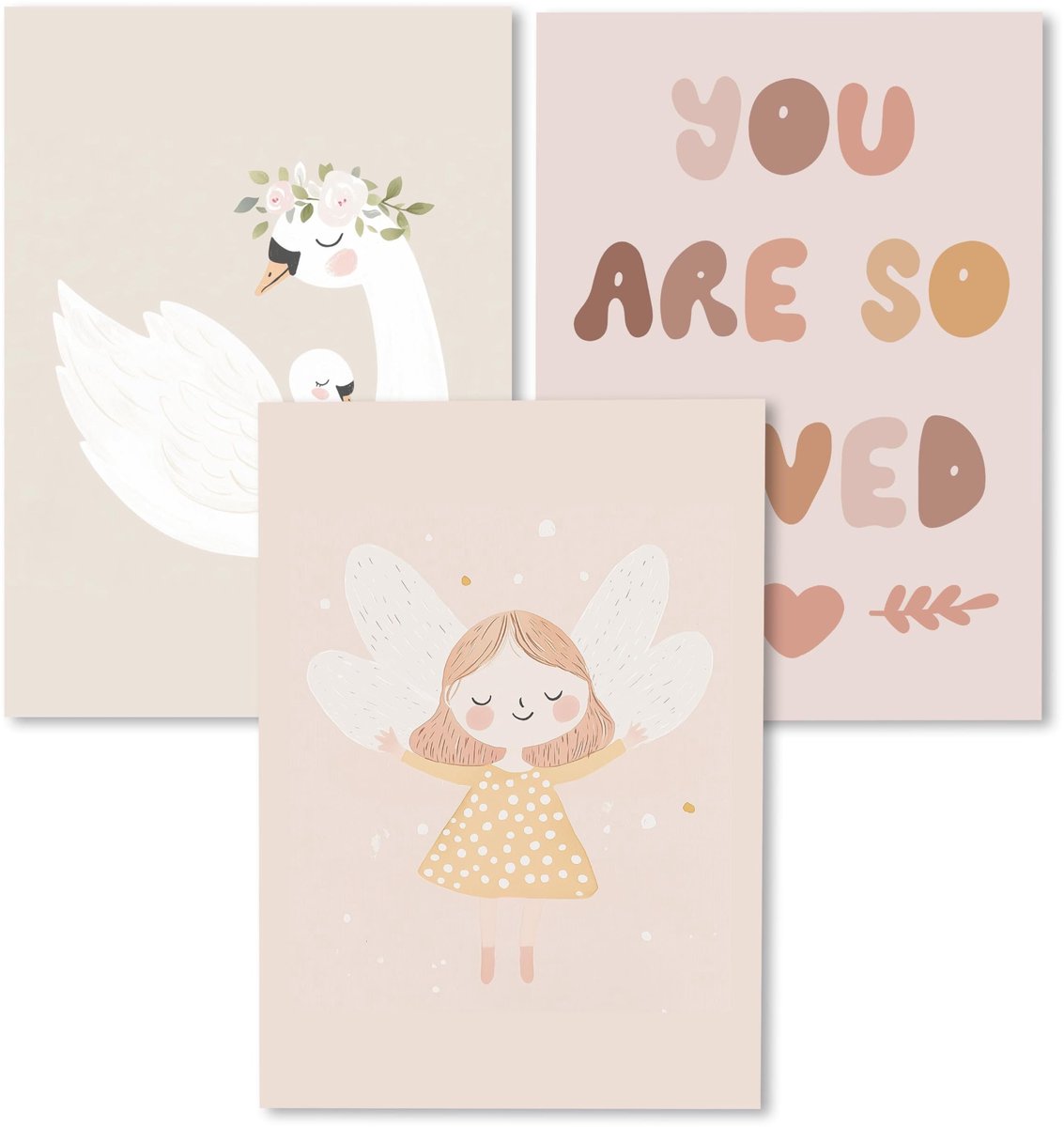 SnelShoppen - Kidsmood Affirmatieposter voor Kinderkamer, Bemoedigende Wanddecoratie voor Meisjes en Jongens, Dierenafbeeldingen voor Baby- en Kinderk