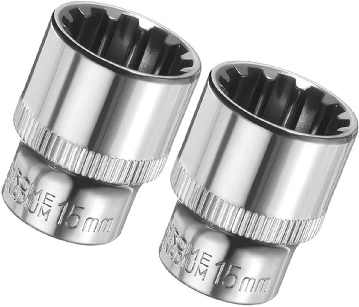 Impact Socket 3/8 Inch - 12 Punt - Ondiep - Chroom-vanadiumstaal - Hoge Sterkte - Duurzaam Gebruik - Dopsleutel