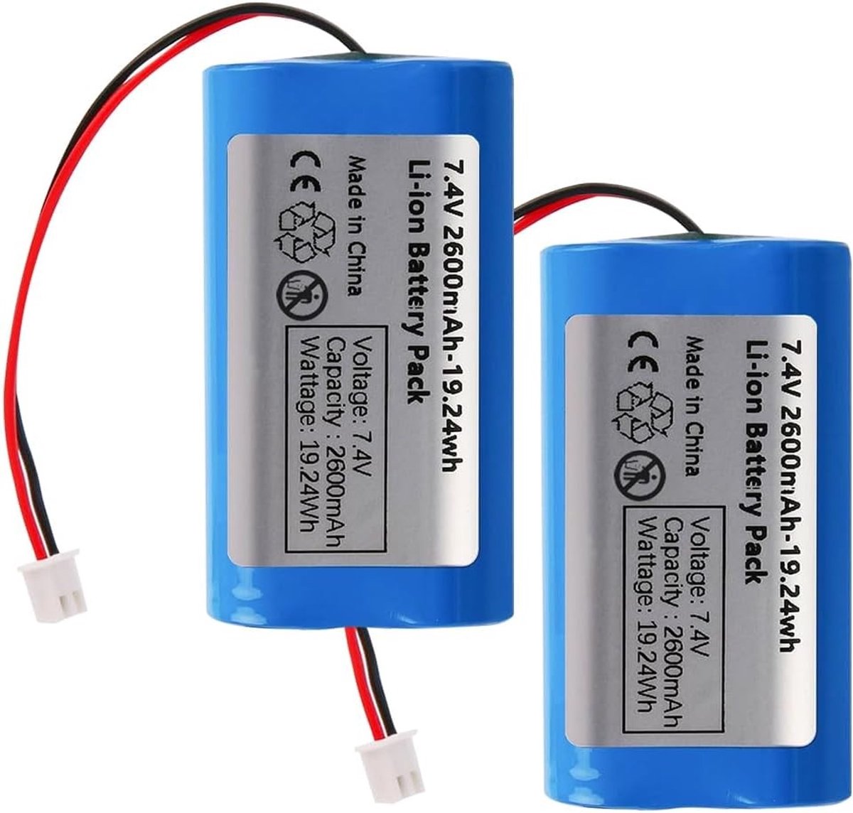 Hoogwaardige 7.4 V 2600 mAh Lithium-ion Accu met JST-XH 2.54 mm 2 Pin Plug – Oplaadbare Batterij voor RC Voertuigen, Drones en Elektronische Apparaten