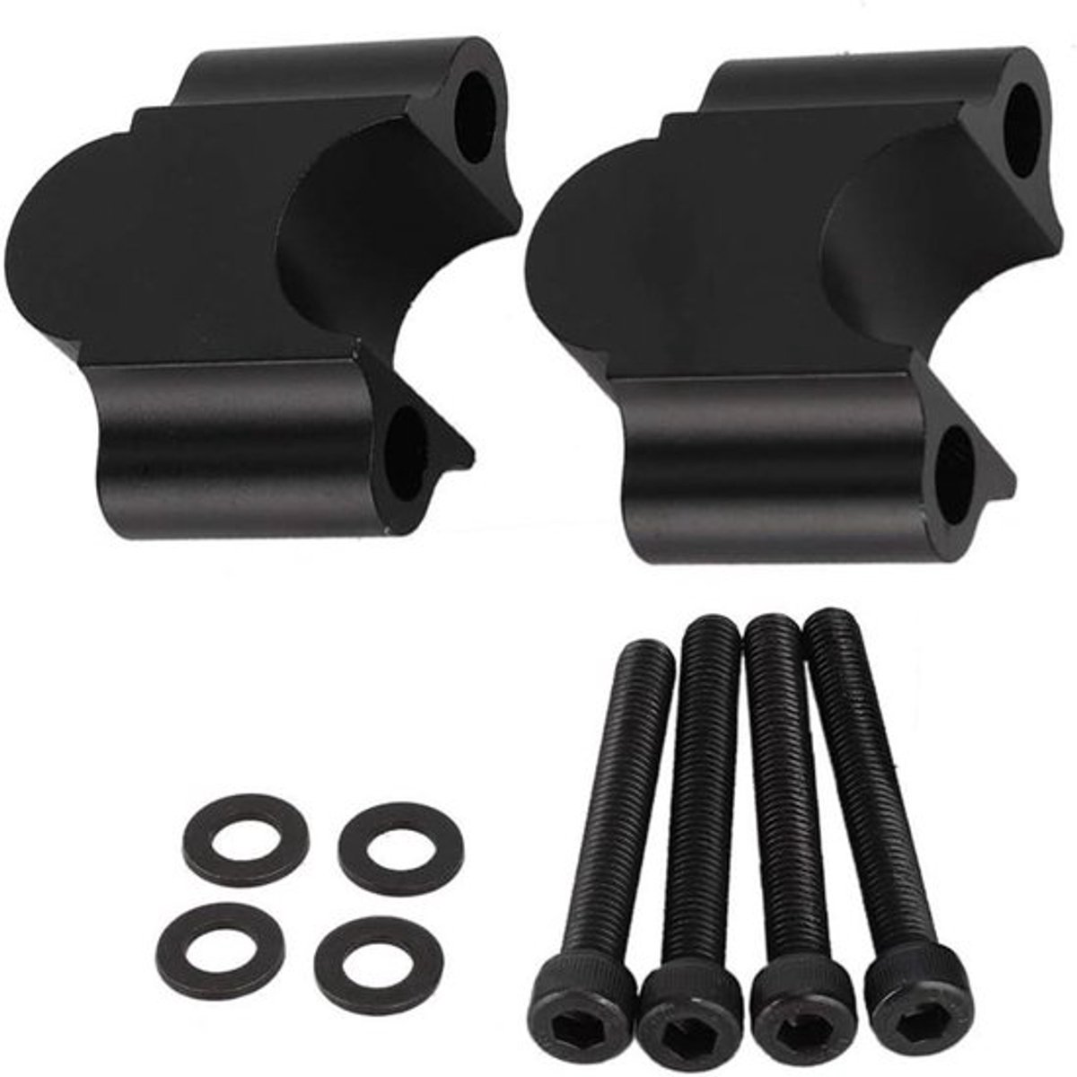 Motorfiets Stuurverhogingsklem - Universeel - Aluminium - 7/8'' 22mm - Zwart Kleur - Montage - Accessoire