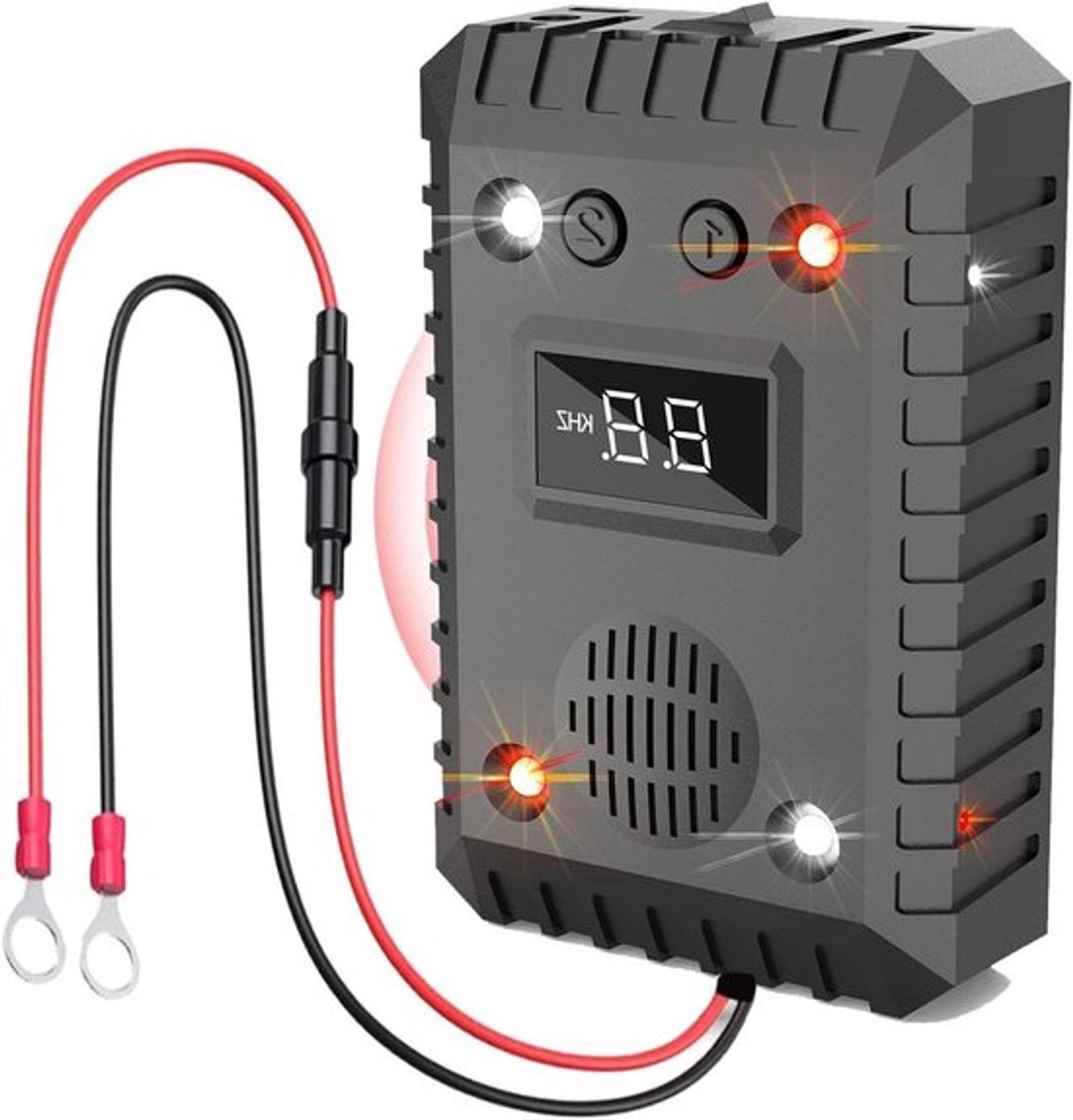Ultrasone martenafschrikker voor auto met LED-verlichting - Draadloze bescherming tegen mollen en ratten, 2 modi voor binnen en buitengebruik