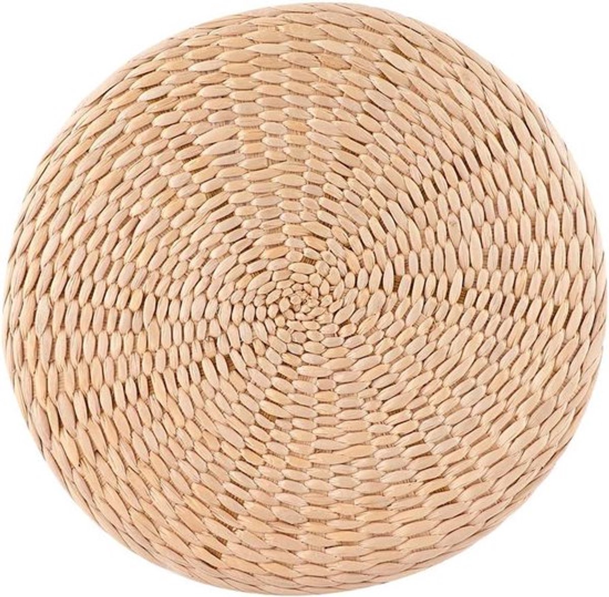 Rond zitkussen van handgeweven lisdodde - Dik vloerkussen met sponsvulling voor meditatie, yoga en theeceremonie