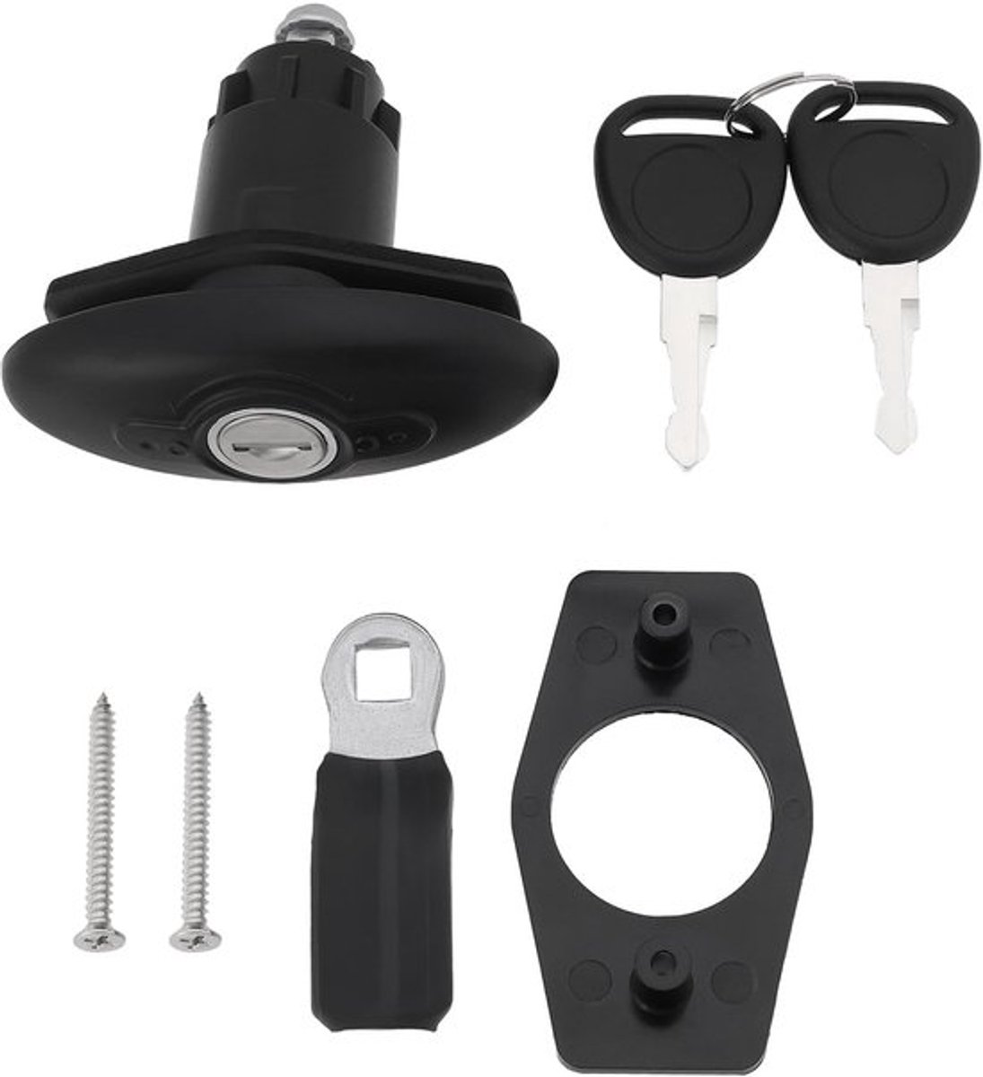 Deurslot met Sleutels - Cilinderslot - Geschikt voor 35mm Deurdikte - Caravan/Trailer - Duurzaam Nylon/Metaal - Zwart - Camperslot