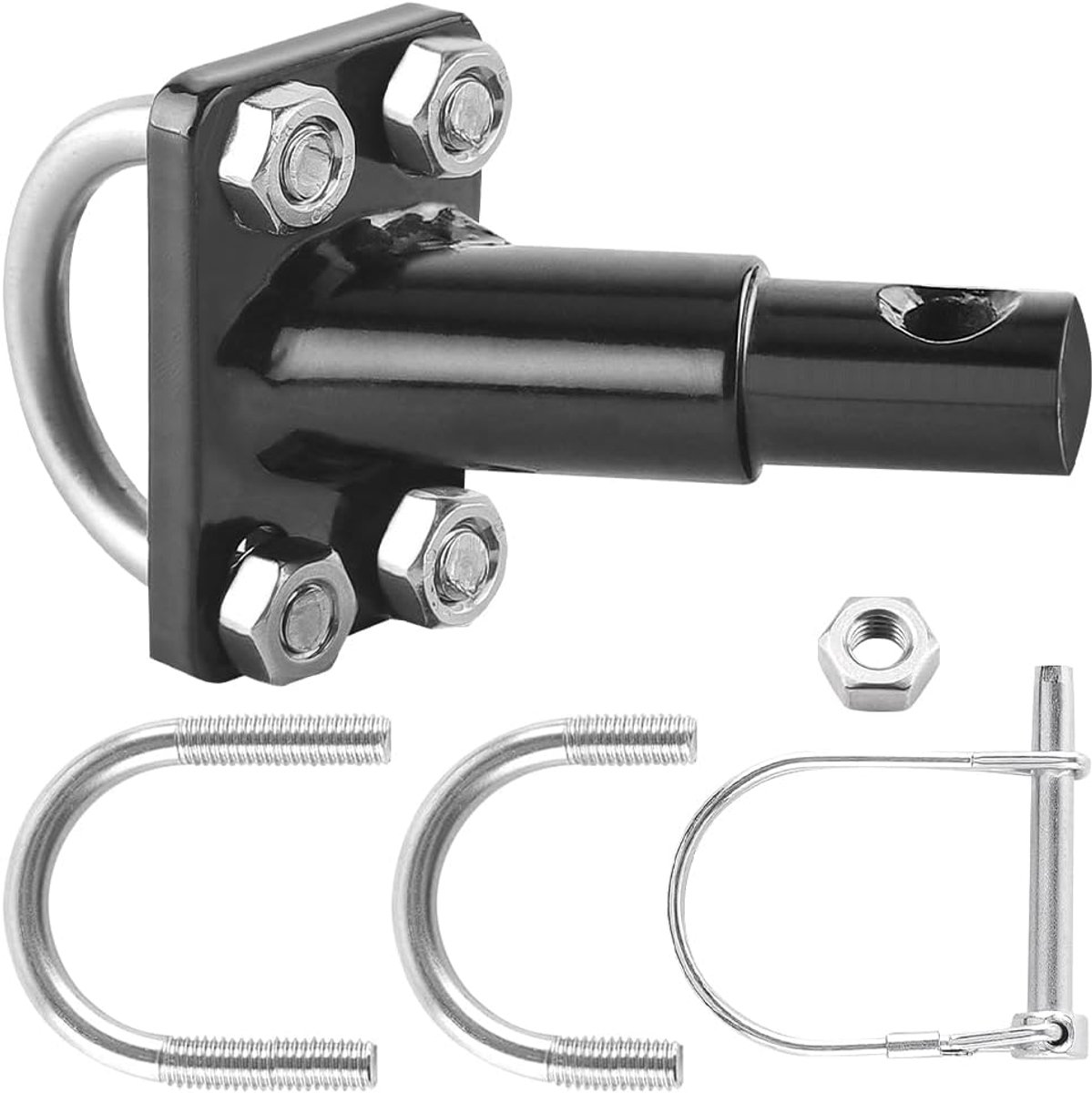 SnelShoppen - Fietskar koppeling, fiets trekhaak met veiligheidspen, adapter voor hondenaanhanger, kinderaanhanger, stevig en duurzaam, ideaal voor bu