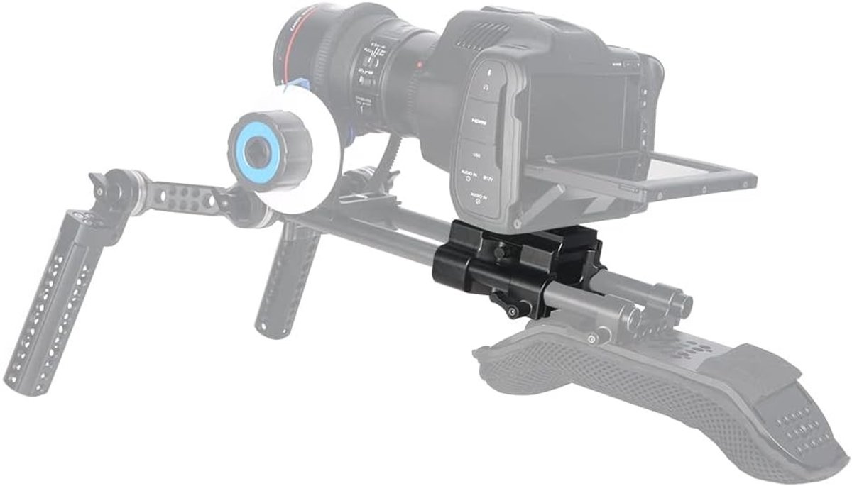 Quick Release Plate voor 577, 501, 500, 701 met 15mm Dubbele Rod Klem - Camera Steun, Tripod Bevestiging, Schoudermontage en Manfrotto Compatibel