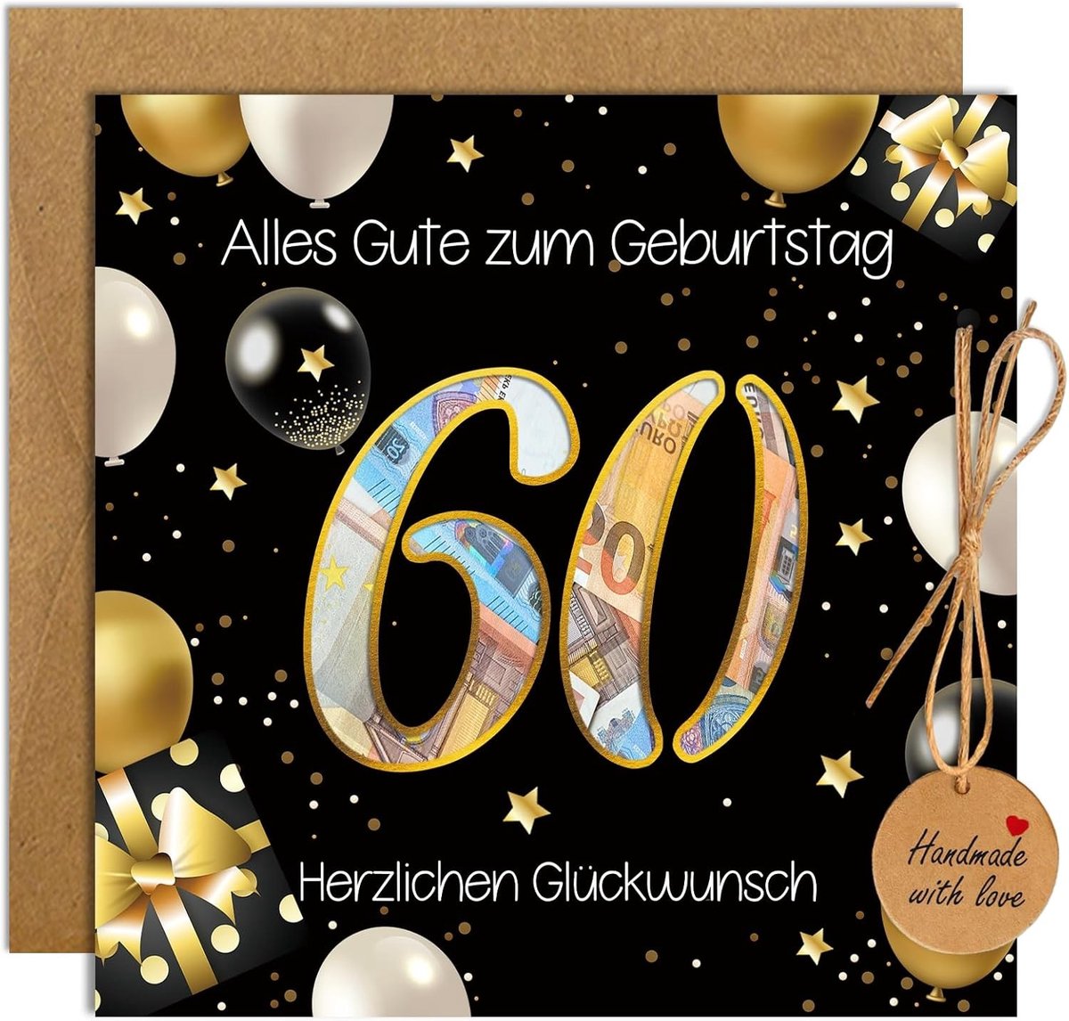 Leuke Geldcadeaus voor 60e Verjaardag - Humoristische Verjaardagskaart voor Feest en Jubileum