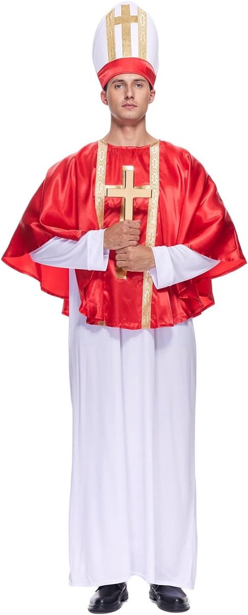 Halloween Priester Kostuum voor Mannen - Bijbels Gewaad, Perfect voor Feest en Verkleedpartijen