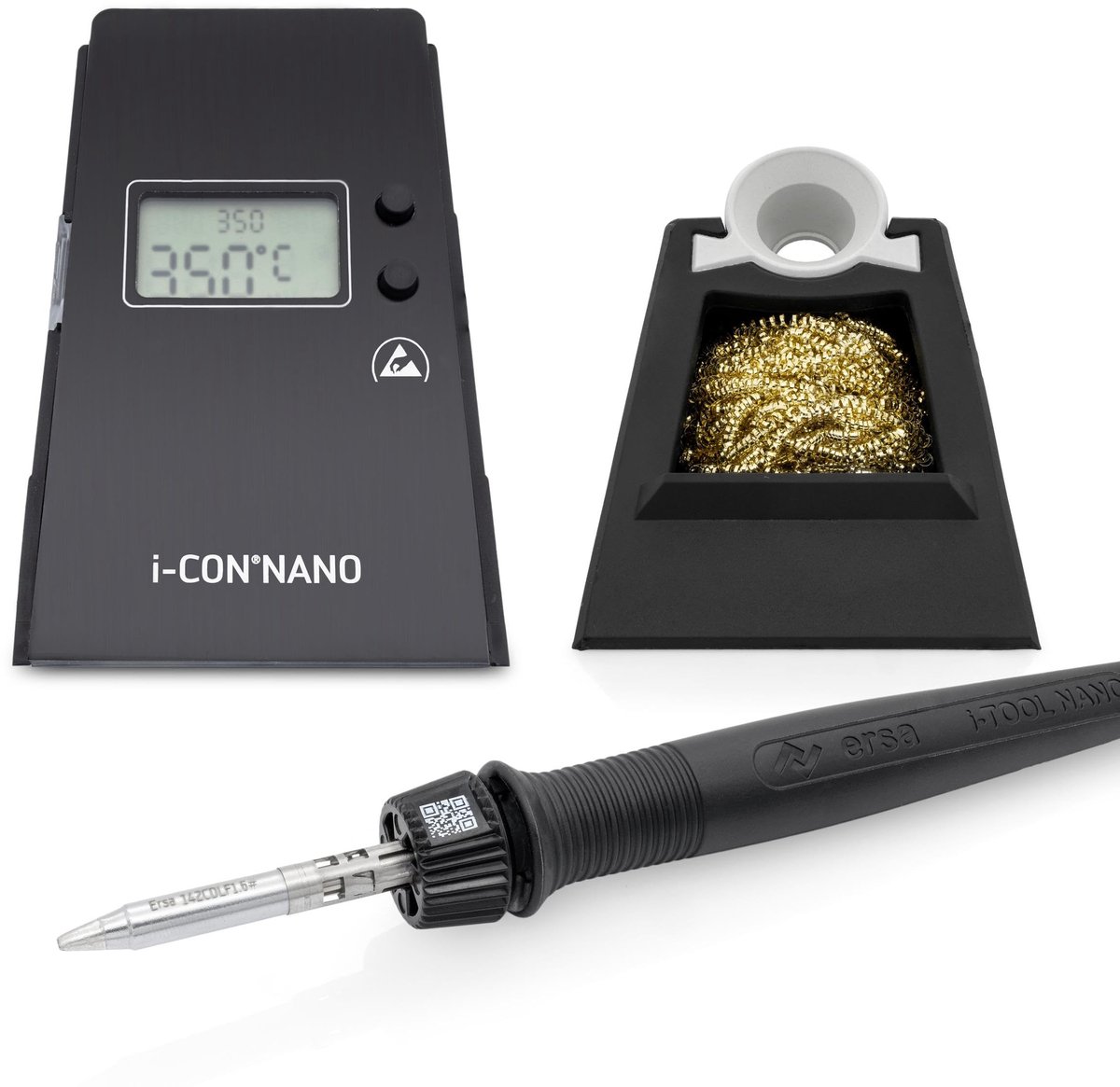 SnelShoppen - ERSA i-CON NANO MK2 ESD-soldeerstation 80 watt, digitaal met soldeerbout, 150-450 °C, ergonomisch, TIP'N TURN wissel, 1,6 mm punt, ideaa