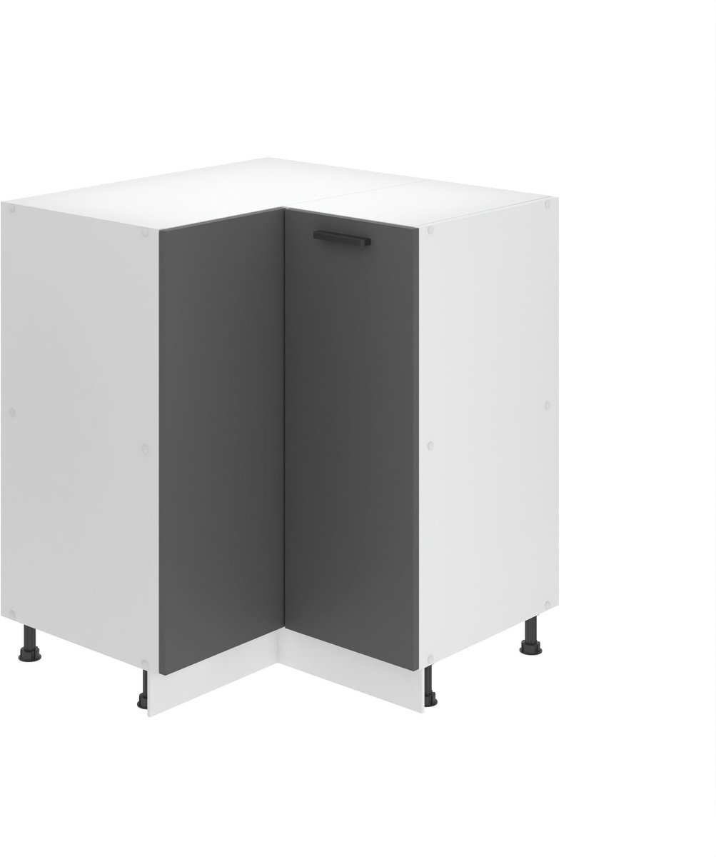 BELINI Hoekonderkast SNP 90 cm met 1 Deur - Zilver Mat