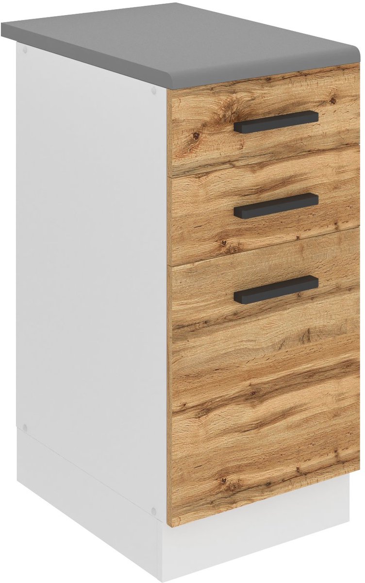 BELINI Keukenonderkast SDSZ 40 cm met Laden met Werkblad - Wotan Eiken