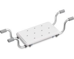 Siège de bain réglable en aluminium, Wit et Blauw , jusqu'à 136 kg