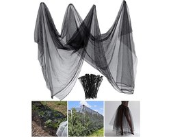 SnelShoppen - Zonon Insectennet Tuingaas 3x4 m - Vogelnet, Vliegenbeschermer, Plantenbescherming, Zwart, Ideaal voor Tuin en Buitengebruik