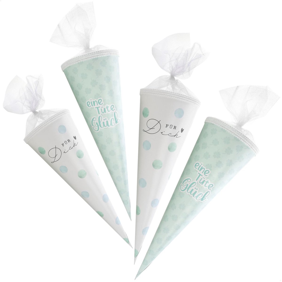 SnelShoppen - 4x Schoolkegels 40 cm - Kartonnen Snoepkegels voor Schoolinschrijving - Cadeauverpakking voor Beginnende Scholieren - Perfect voor Feest