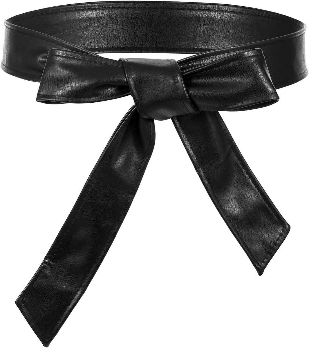 Brede Zwarte PU Leren Tailleband voor Dames - Ideaal voor Jurken, Rokken en Shirts - 180 cm