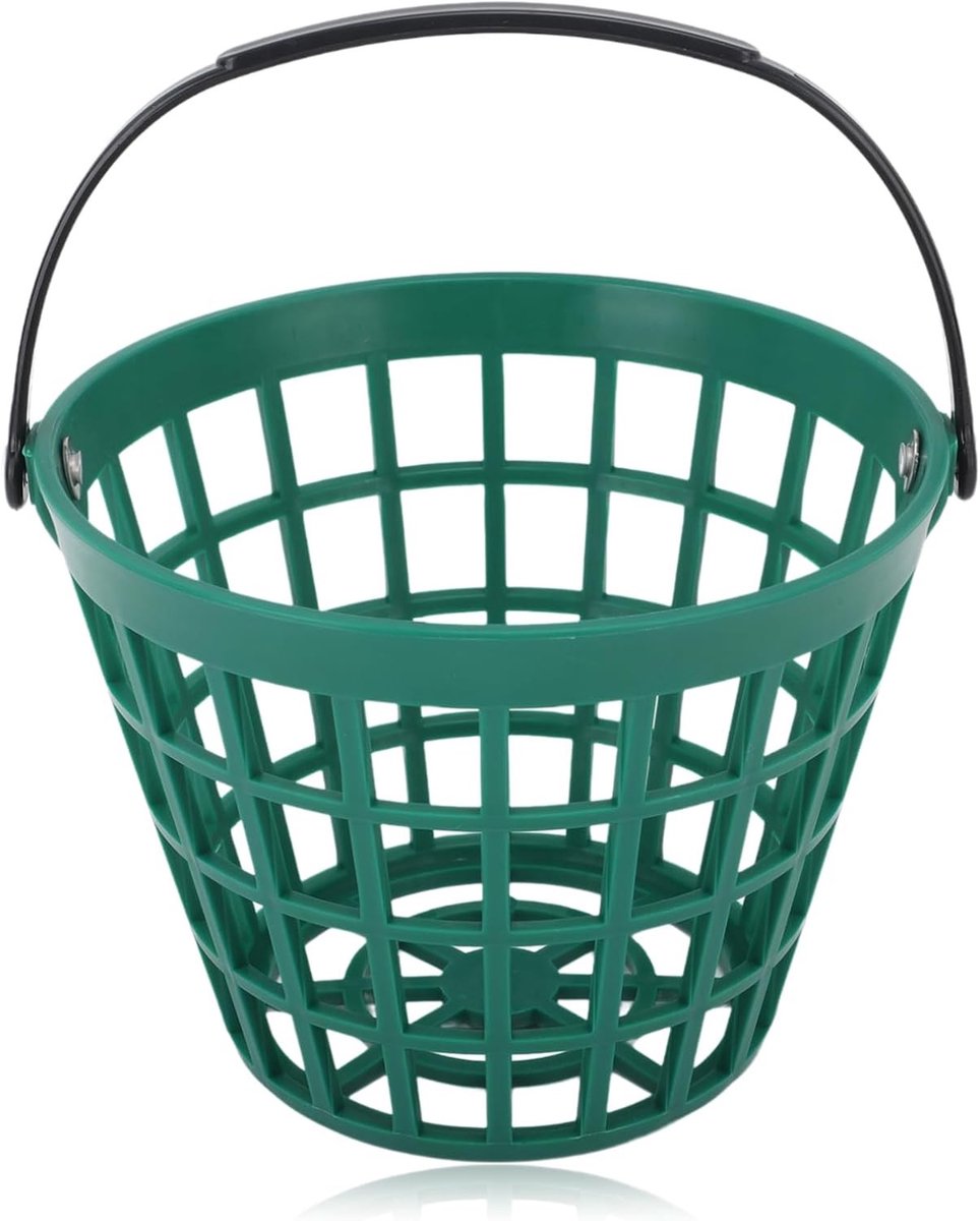 Draagbare golfbalmand van nylon en kunststof, stapelbare golfbalhouder voor efficiënt gebruik op de golfbaan