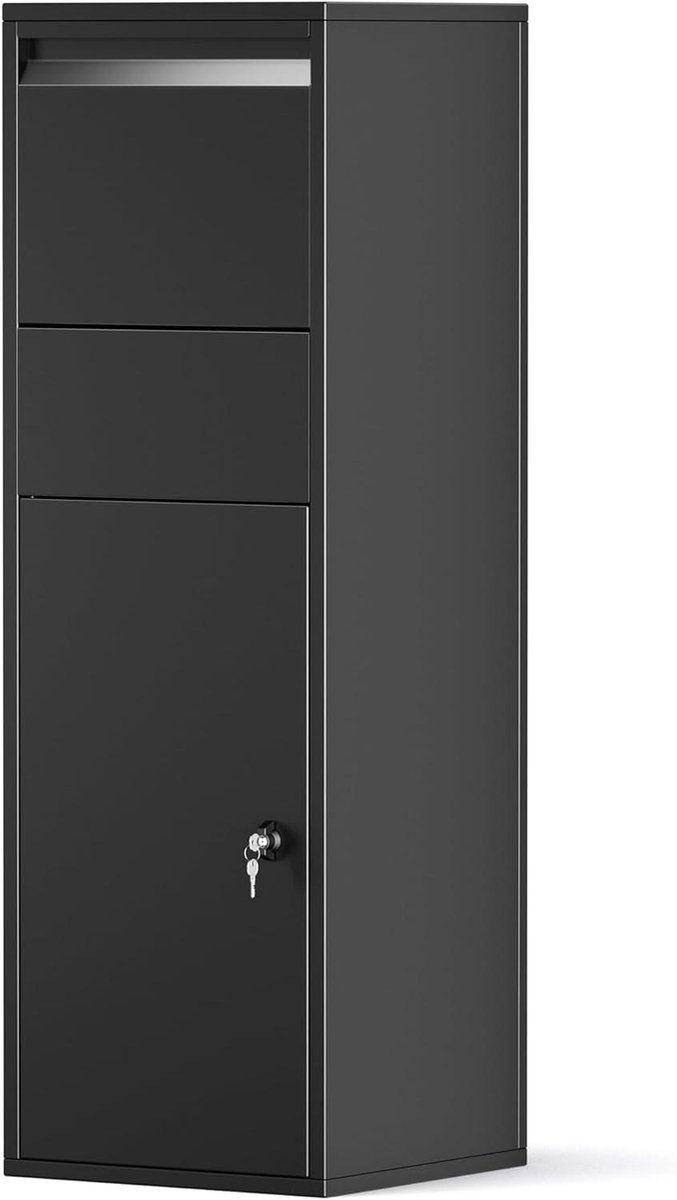 Pakketbox - Pakketbrievenbus - Pakketten Ontvangen - Innovatief Inwerpsysteem - 460 x 450 x 1400 mm - Zwart